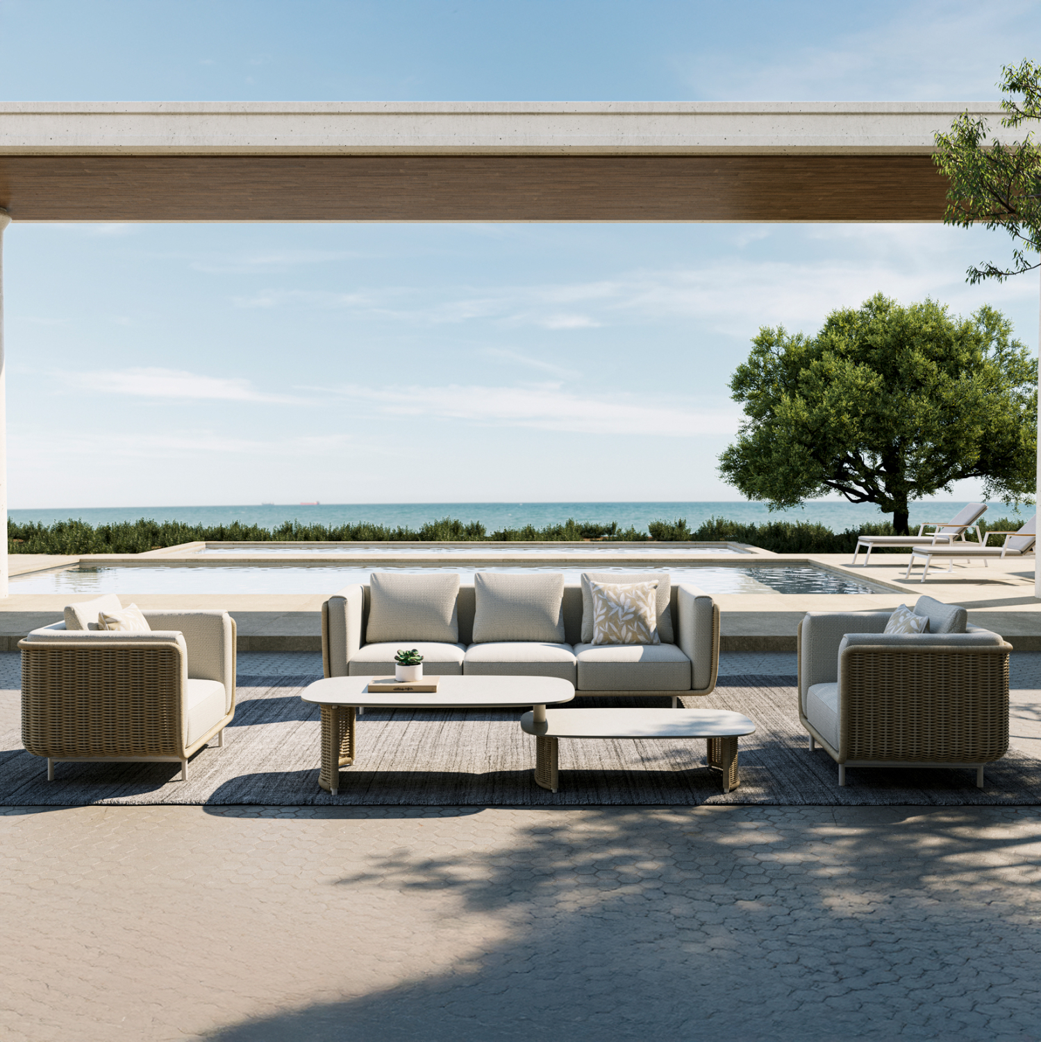 Комплект цвят слонова кост-натурал