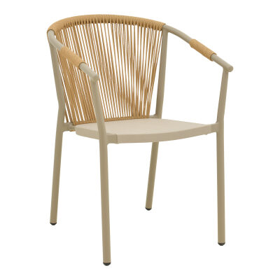 Кресло цвят кафяв-натурал