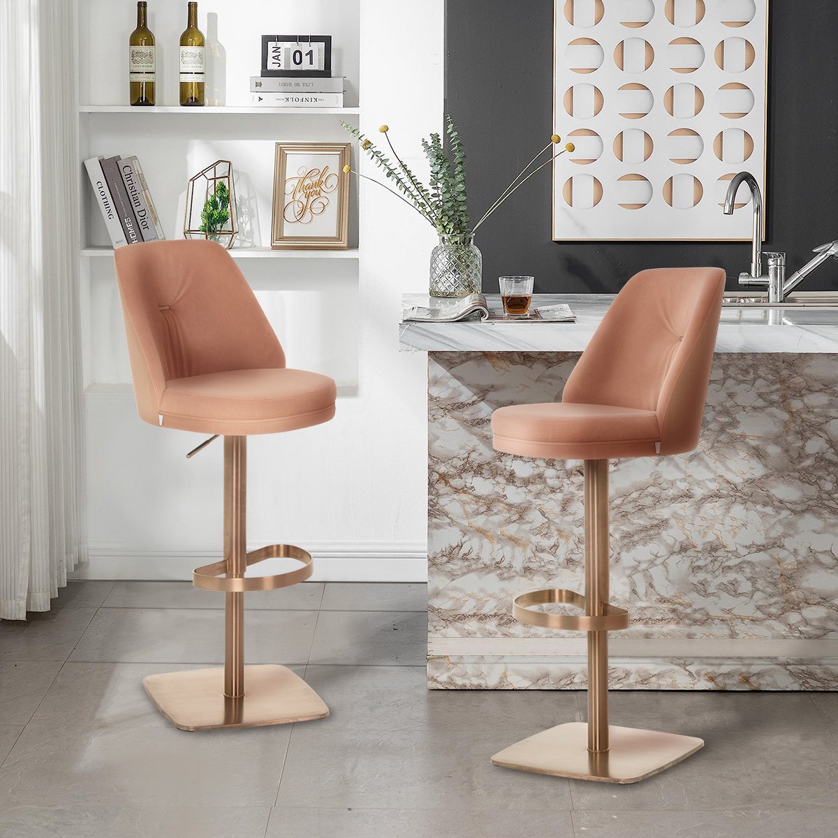 Бар стол HAUNA – розов RG