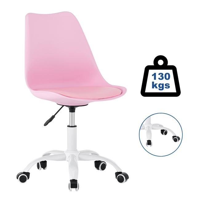 Офис стол цвят розов-бял Офис стол цвят розов-бял