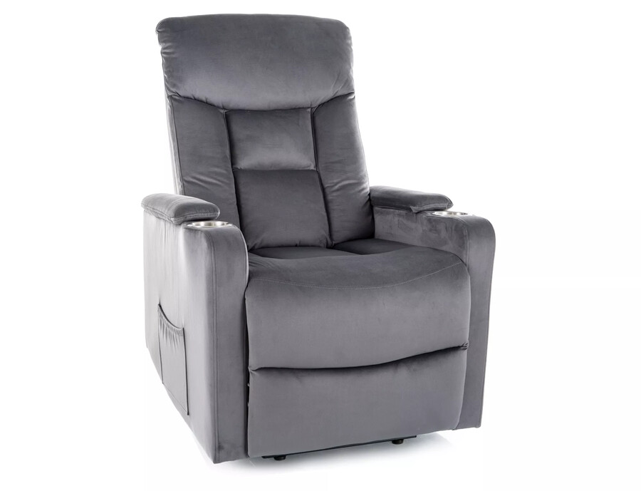 Кресло с разтегателен механизъм - сив