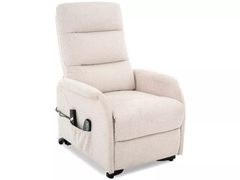 Изправен стол с функция за масаж – светлобежов