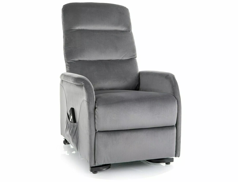 Кадифен масажен стол - сив