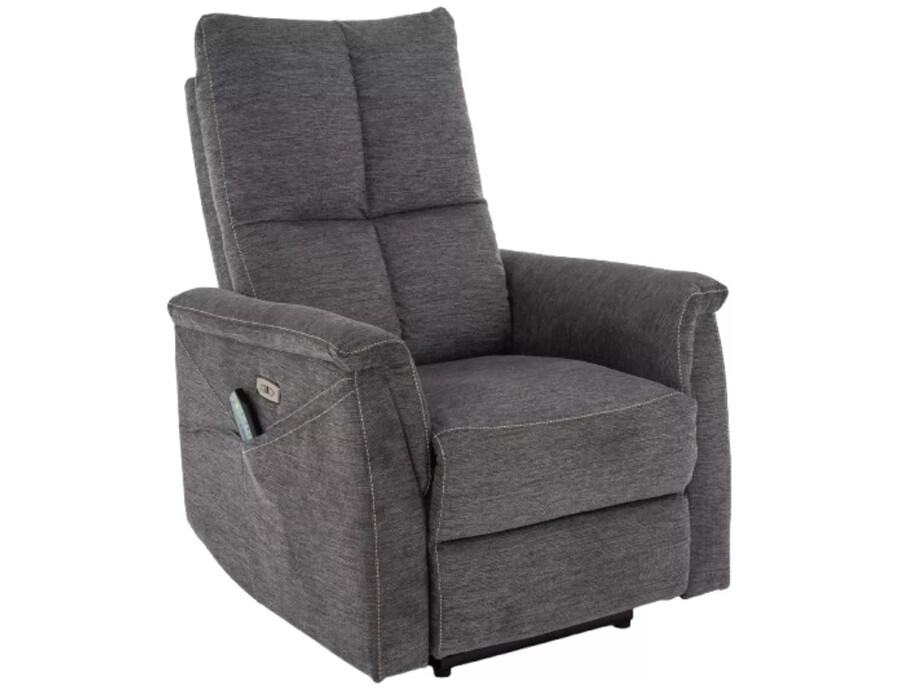 Фотьойл с разтегателен механизъм с функция за масаж - тъмносив