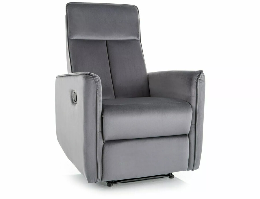 Фотьойл с разтегателен механизъм кадифен - сив