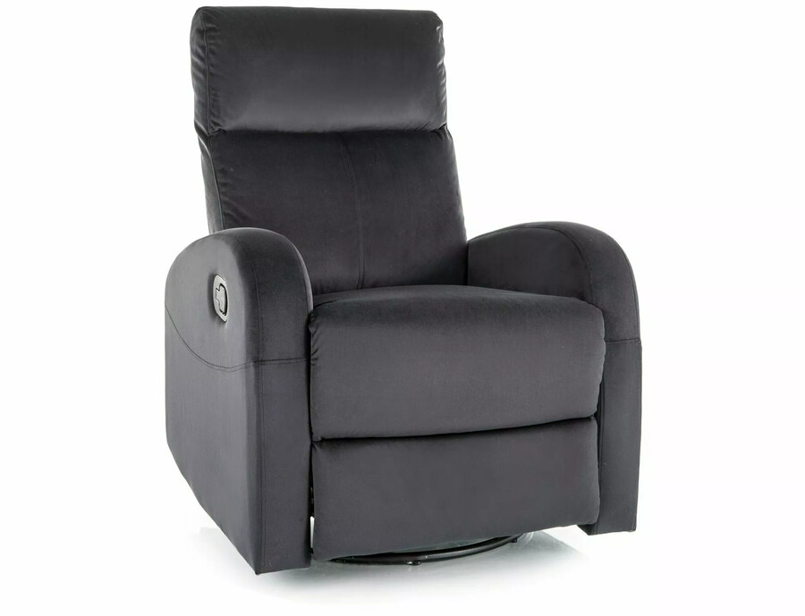 Кадифен фотьойл с разтегателен механизъм - черен