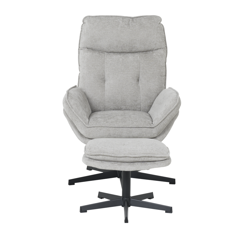 Кресло с табуретка ANDREA – светлосиво