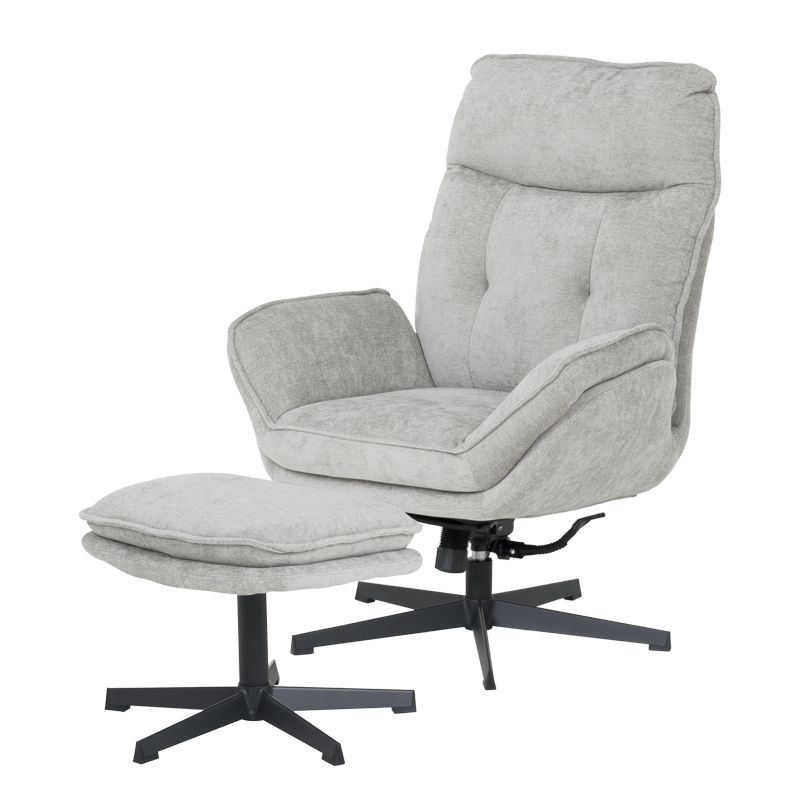 Кресло с табуретка ANDREA – светлосиво