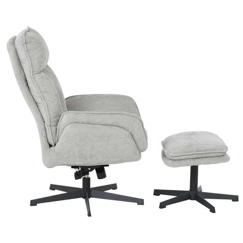 Кресло с табуретка ANDREA – светлосиво