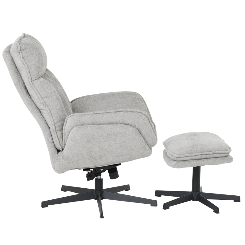 Кресло с табуретка ANDREA – светлосиво