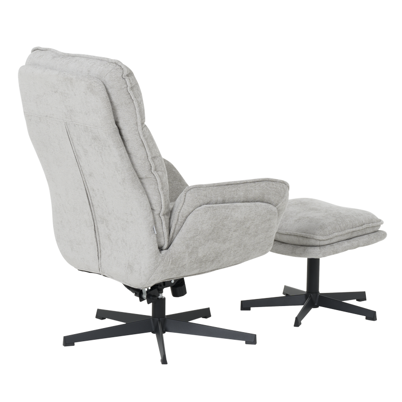 Кресло с табуретка ANDREA – светлосиво