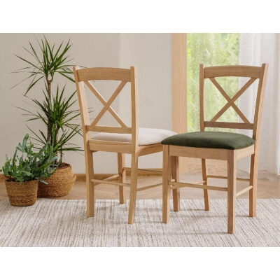 Дървен стол - дъб/светлобежов