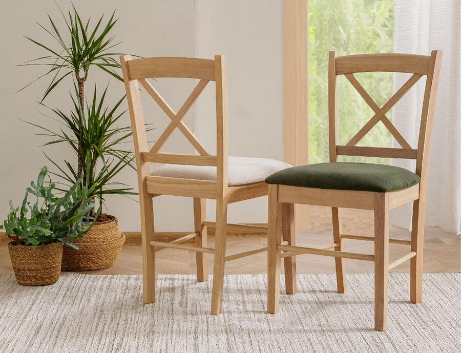 Дървен стол – дъб/светлобежов