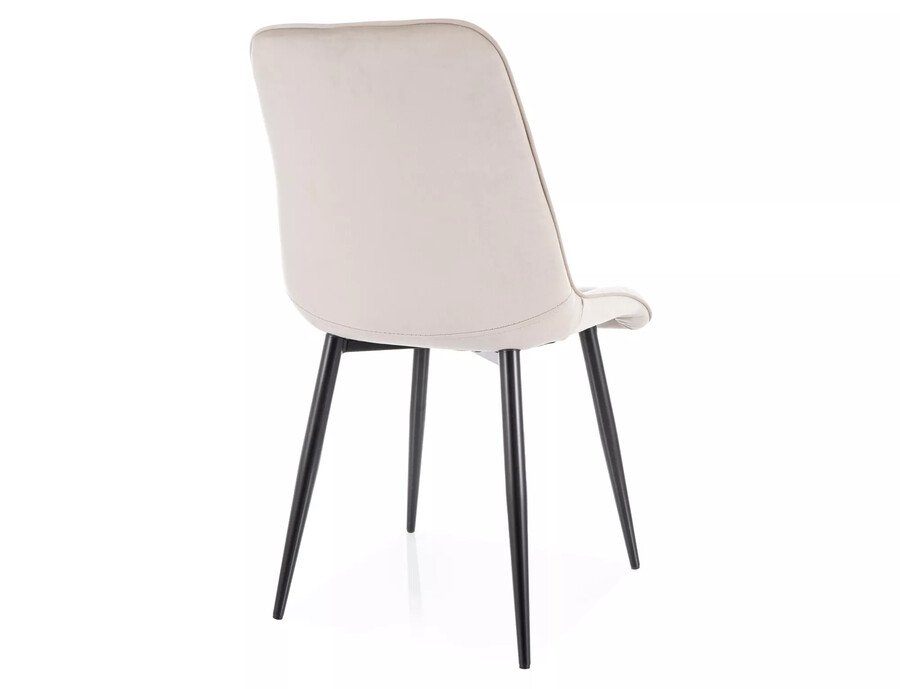 Кадифен стол – светло бежов