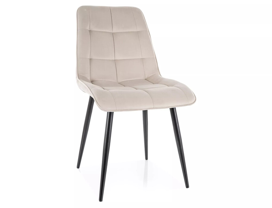 Кадифен стол - светло бежов