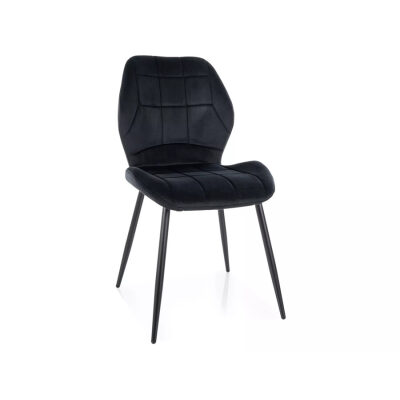 Кадифен стол - черен