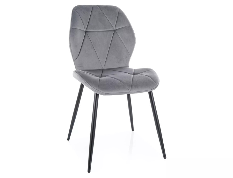 Кадифен стол - сив