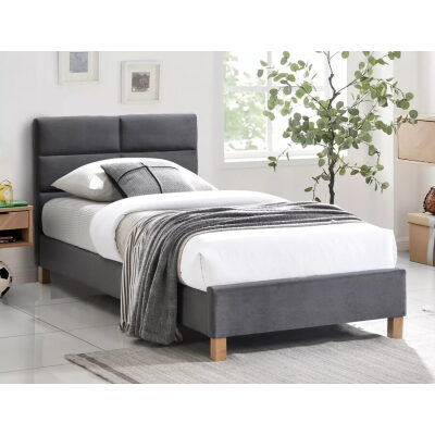 Кадифено легло 90x200см - сиво