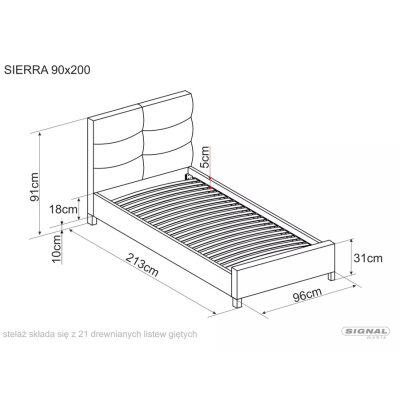 Кадифено легло 90x200см - бежово