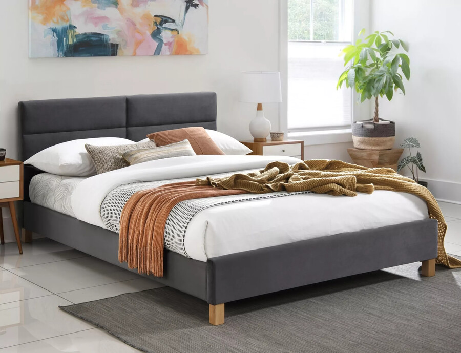 Кадифено легло 140x200см - сиво