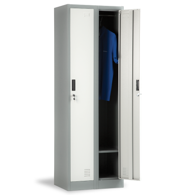 Метален шкаф Carmen CR-1242-2 J LUX - сив / тъмносив