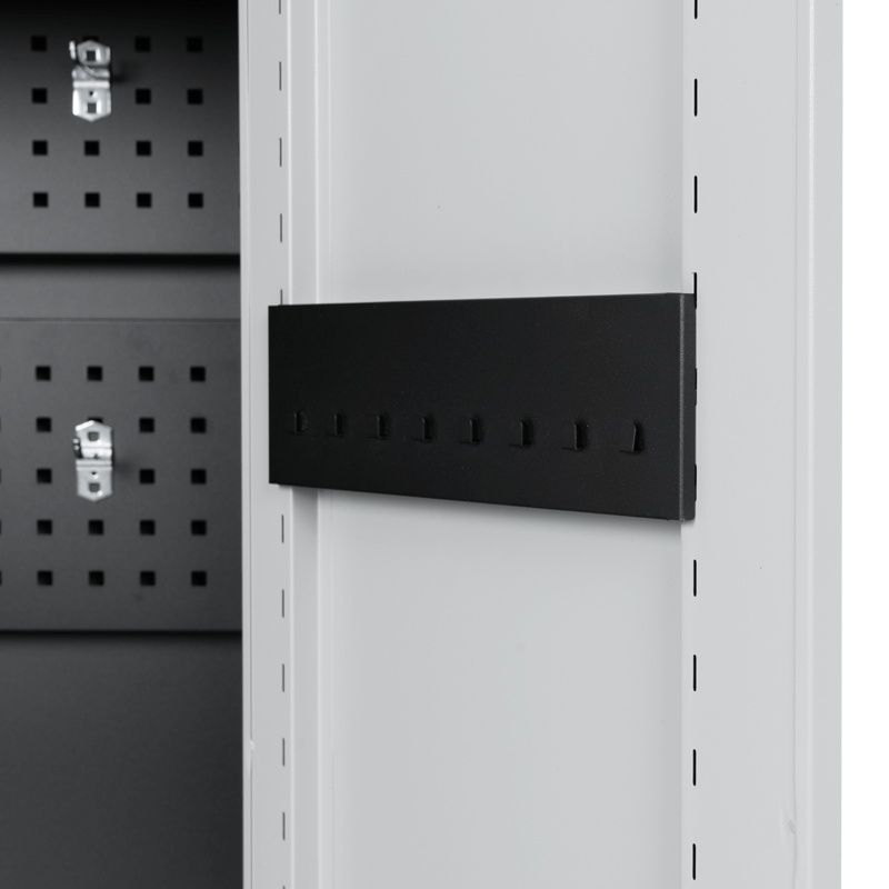 Метален шкаф за инструменти Carmen CR-1226 L SAND – черен-сребърен