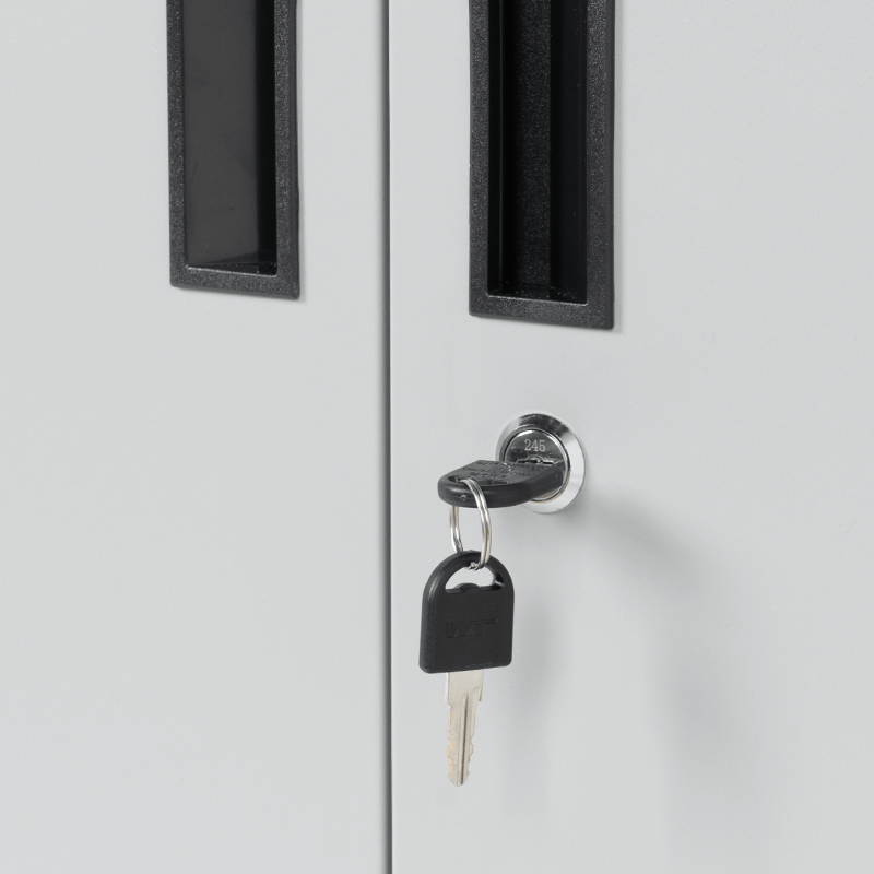 Метален шкаф за инструменти Carmen CR-1226 L SAND – черен-сребърен