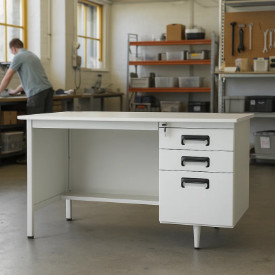 Метално бюро Carmen CR-1317 L - сиво