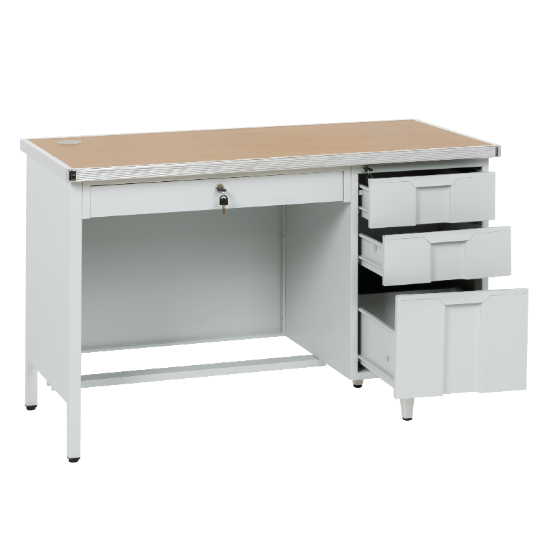 Метално бюро Carmen CR-1318 L – сиво / бук