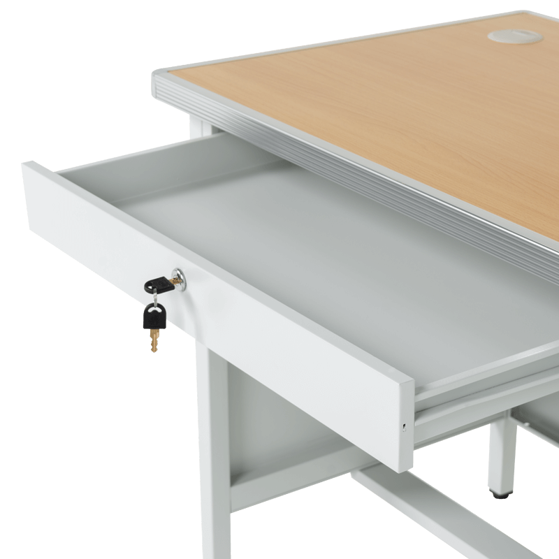 Метално бюро Carmen CR-1318 L – сиво / бук