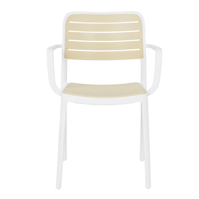 Пластмасов градински стол TEMARA - жълт - бял