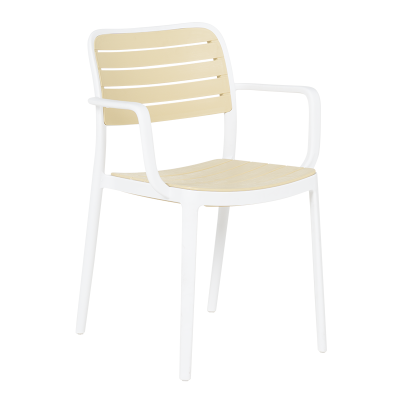 Пластмасов градински стол TEMARA - жълт - бял