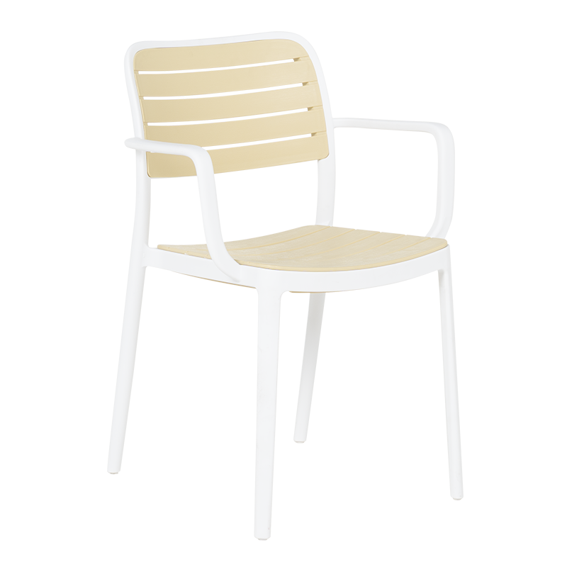 Пластмасов градински стол TEMARA - жълт - бял