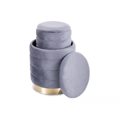 Комплект от два пуфа - сив