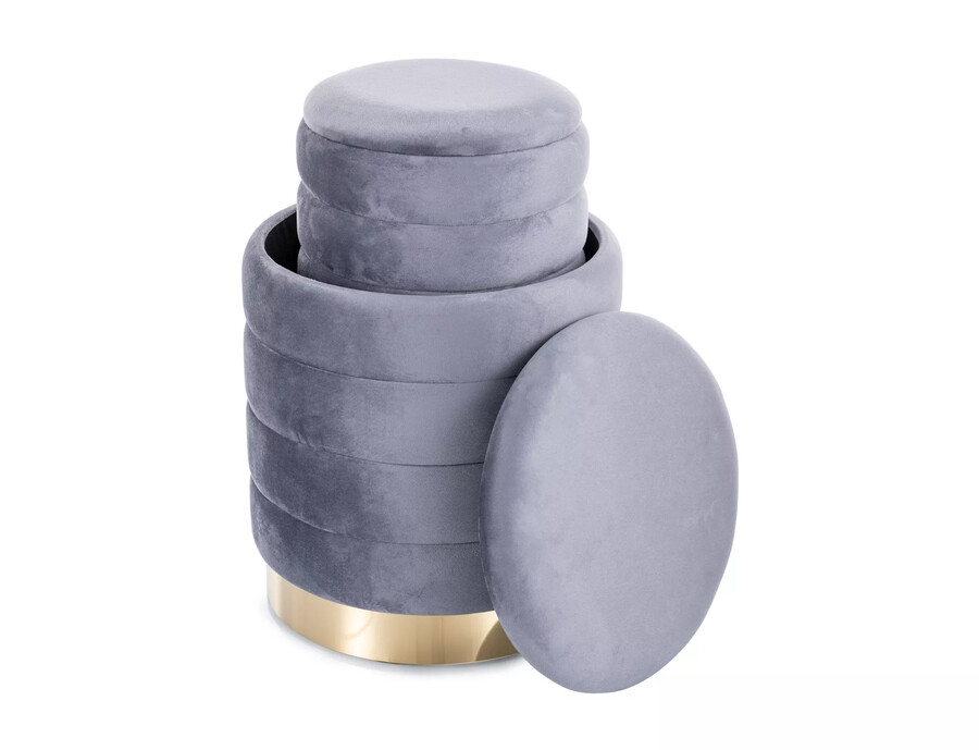 Комплект от два пуфа – сив