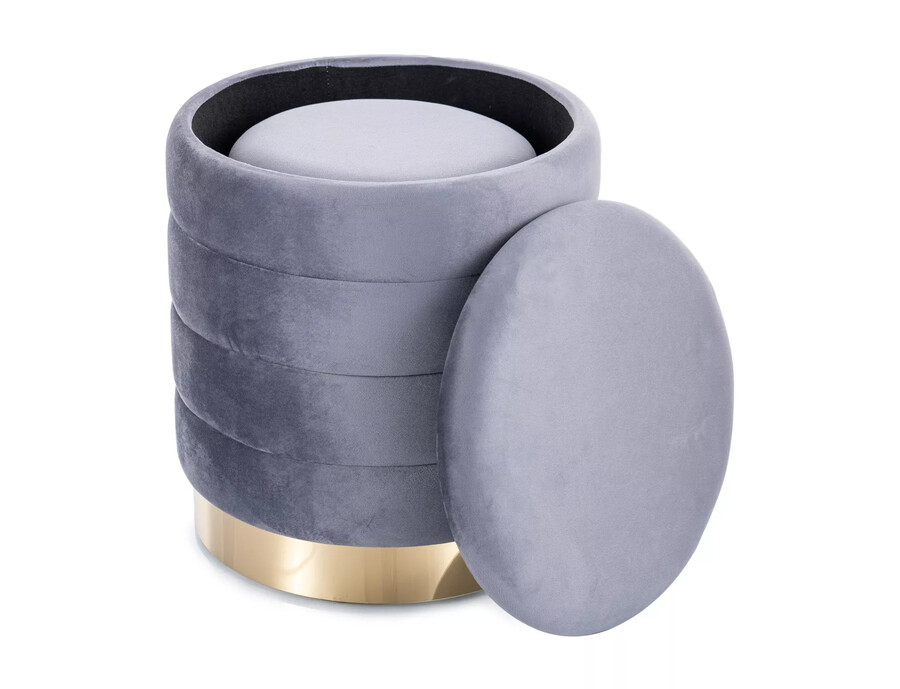 Комплект от два пуфа – сив