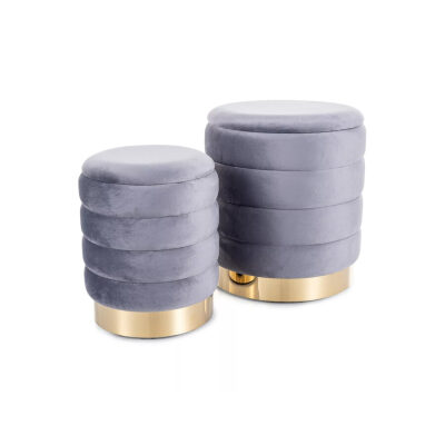 Комплект от два пуфа - сив