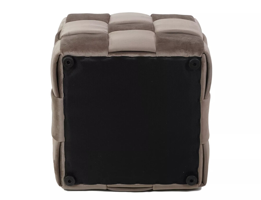 Кадифен пуф – тъмнобежов