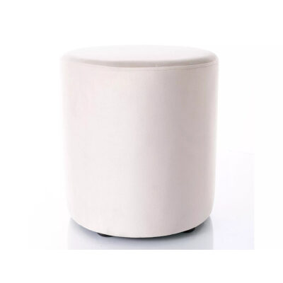 Кадифен пуф - светлобежов