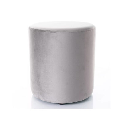 B кадифен пуф - сиво