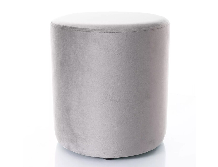 B кадифен пуф - сиво