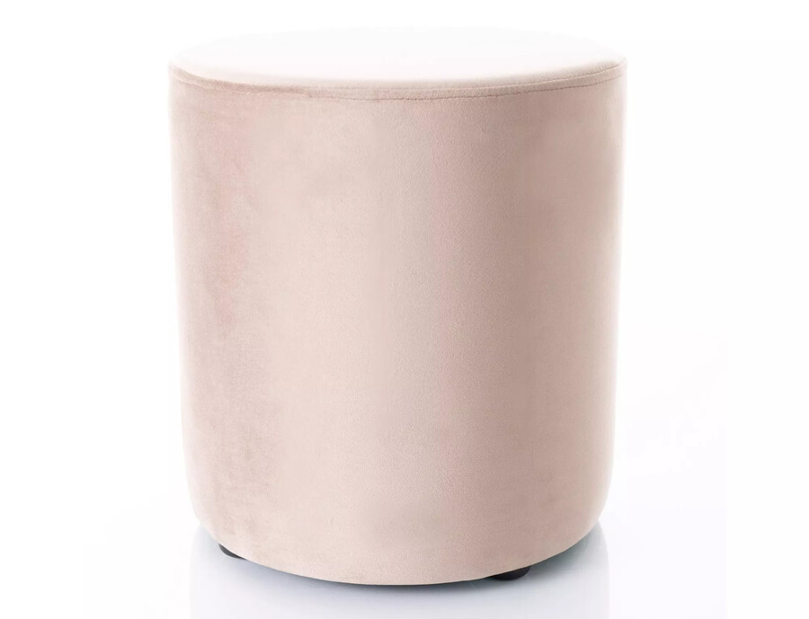 B кадифен пуф - тъмнобежов