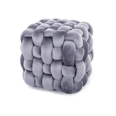Кадифен пуф - сив
