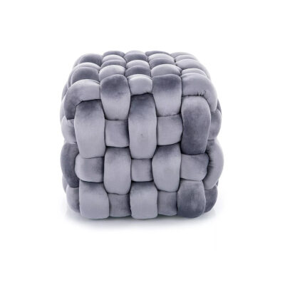 Кадифен пуф - сив