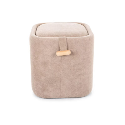 Пуф със съхранение - тъмнобежов