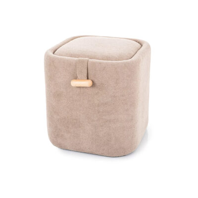 Пуф със съхранение - тъмнобежов