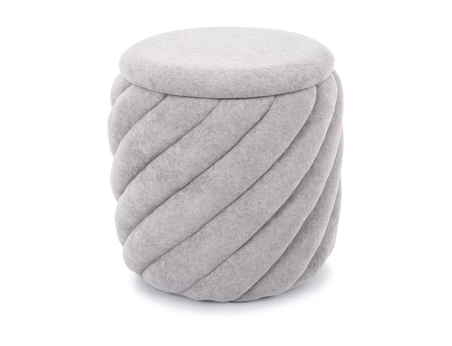 Пуф със съхранение - светлосив