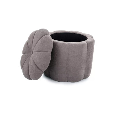 Пуф с място за съхранение - сив