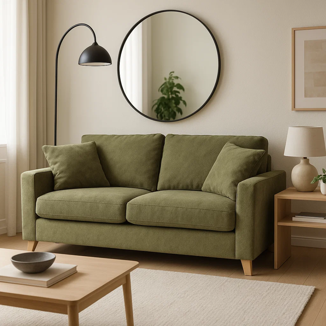 Разтегателен диван – тройка FIZI – зелен Е75