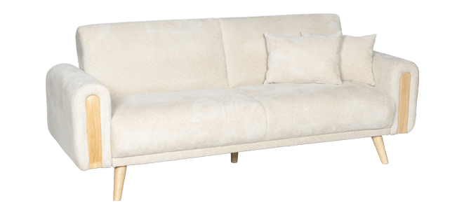 Разтегателен диван – тройка GOMA – бял E26